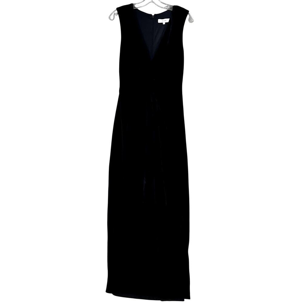 Reiss Evening Gown Womens 4‎ Black Velvet Deep V Neck Vamp Dark Romantic Gothic